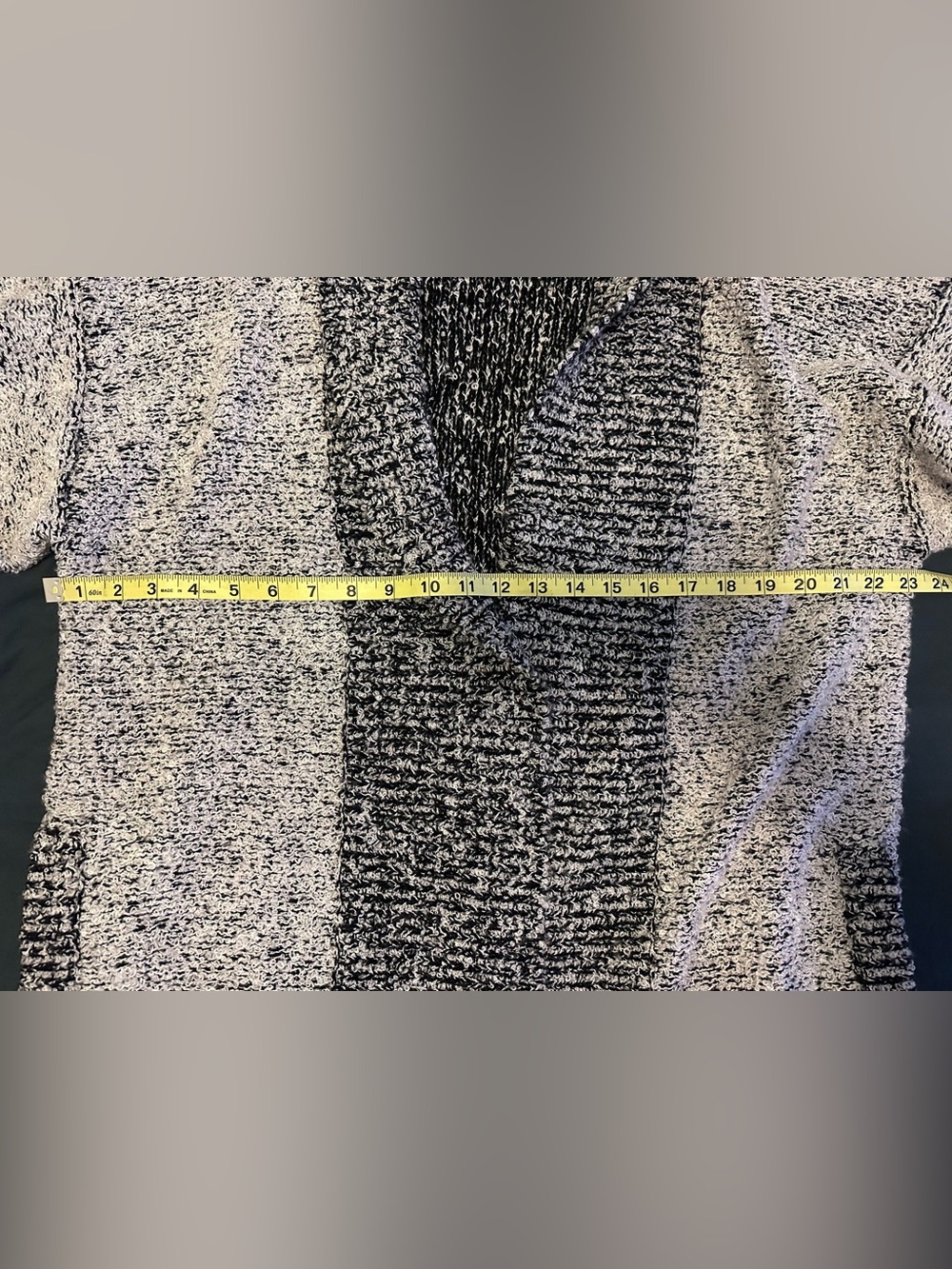VTG Debbie Morgan Black & White Open-Front Shawl Collar Cardigan - Size Large - Picture 9 of 9
